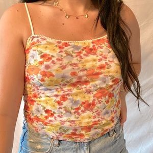 💐Floral Mesh Spaghetti Tank Top💐